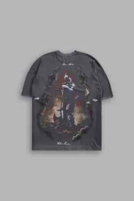 A Warriors Heaven "Premium" Oversized Tee in Wolf Gray