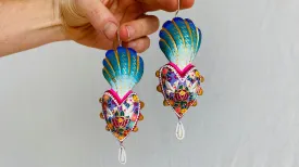 Alebrije Heart Earrings. Sterling Silver. Atelier Aadya