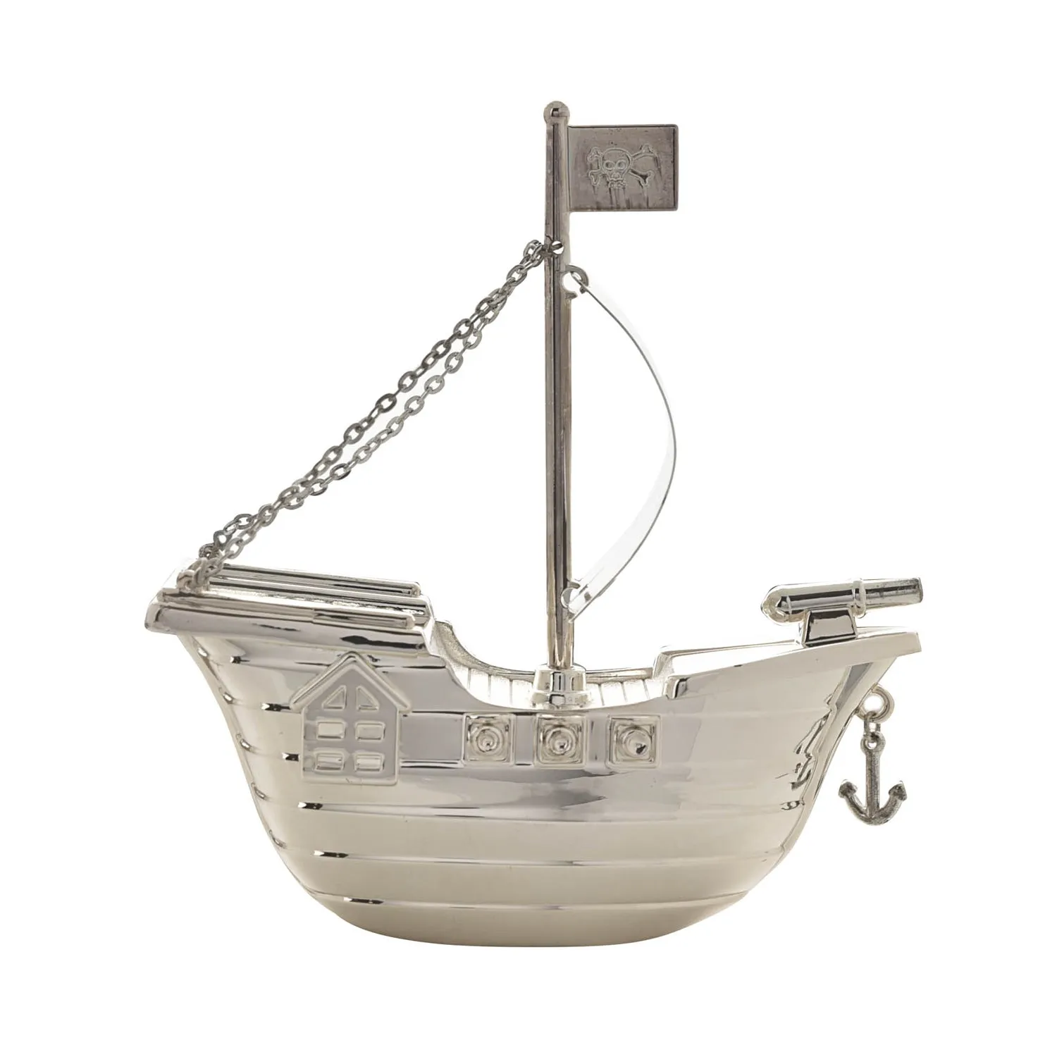 Bambino Silver Plated Money Box Pirate Ship