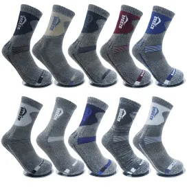 Breeze Men's Crew Hiking Socks - 10 Pairs - 🏆 #93 - Clothing/Accessories - Best of December