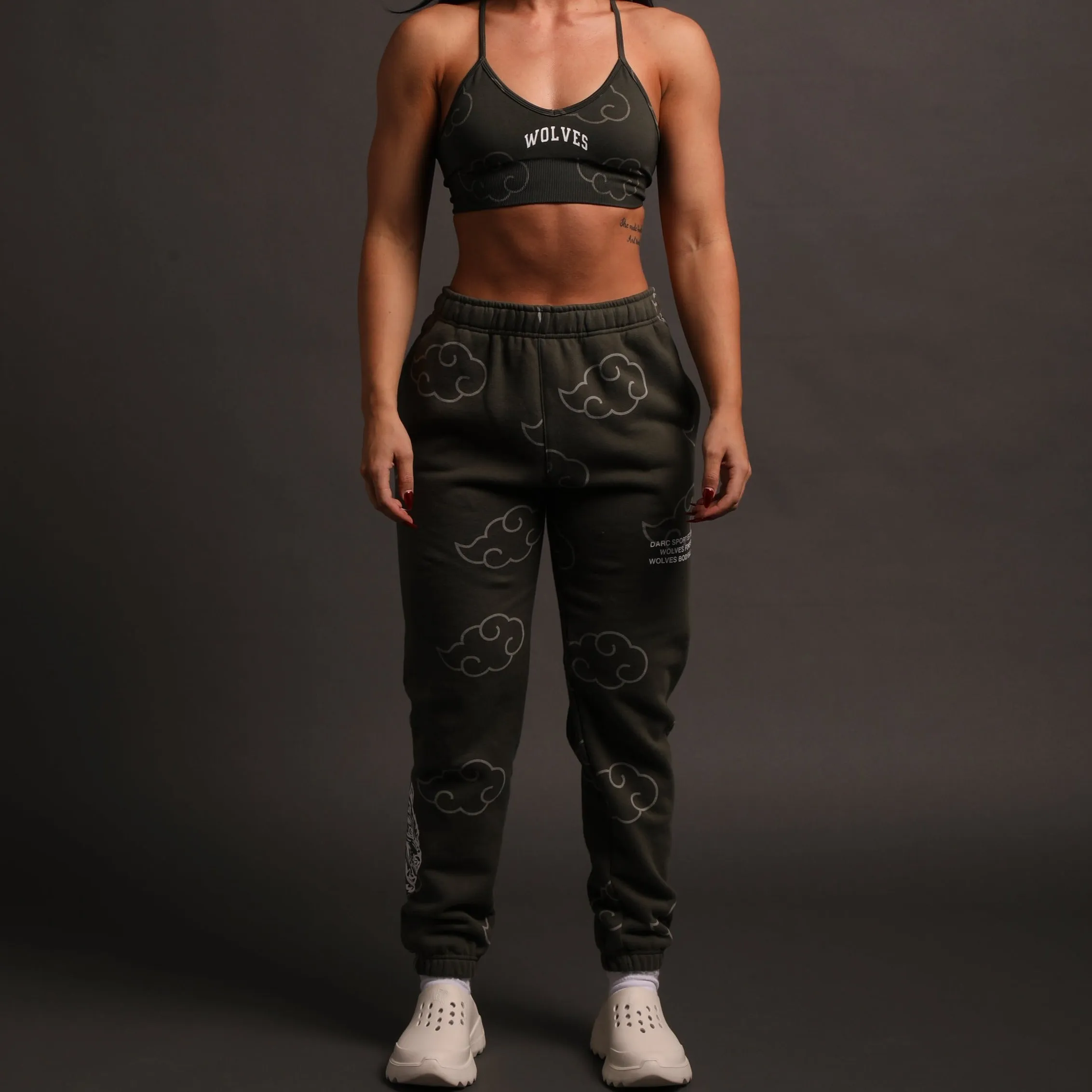 Float On She Post Lounge Sweats in Pine Green