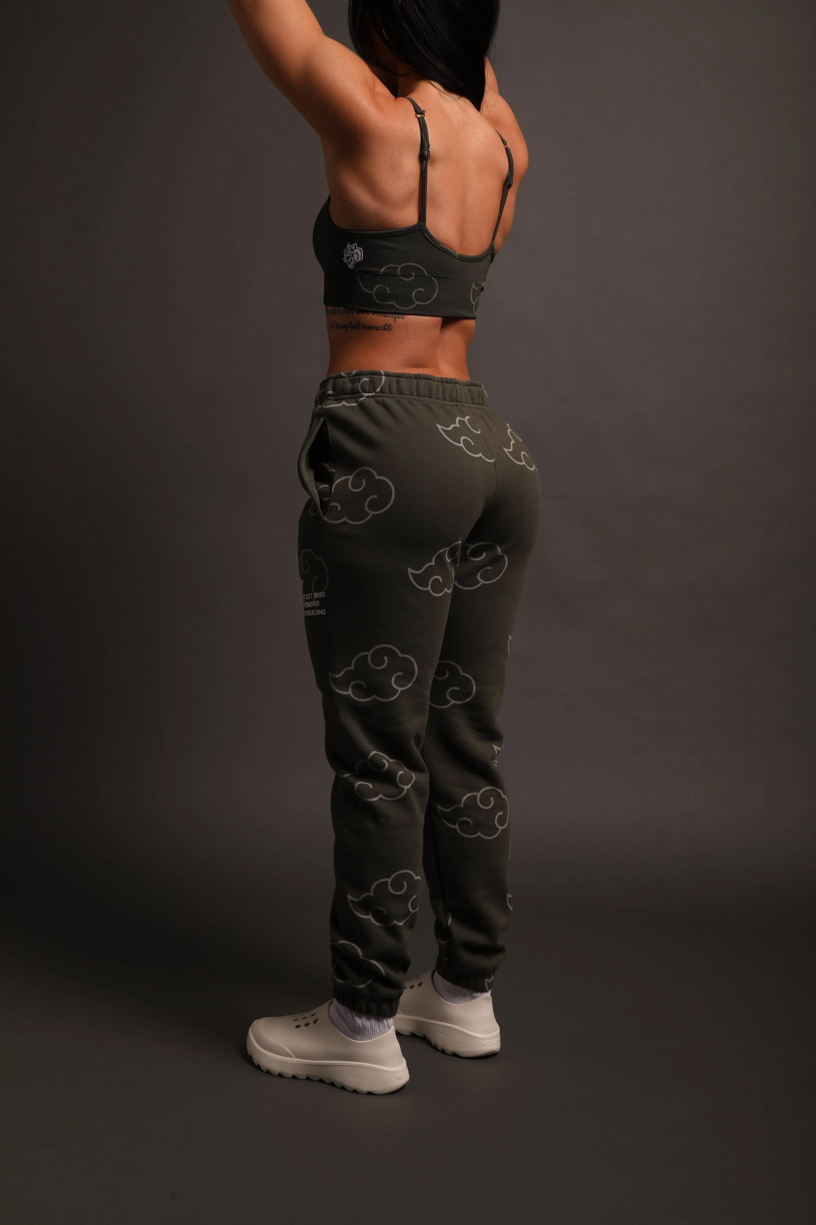Float On She Post Lounge Sweats in Pine Green