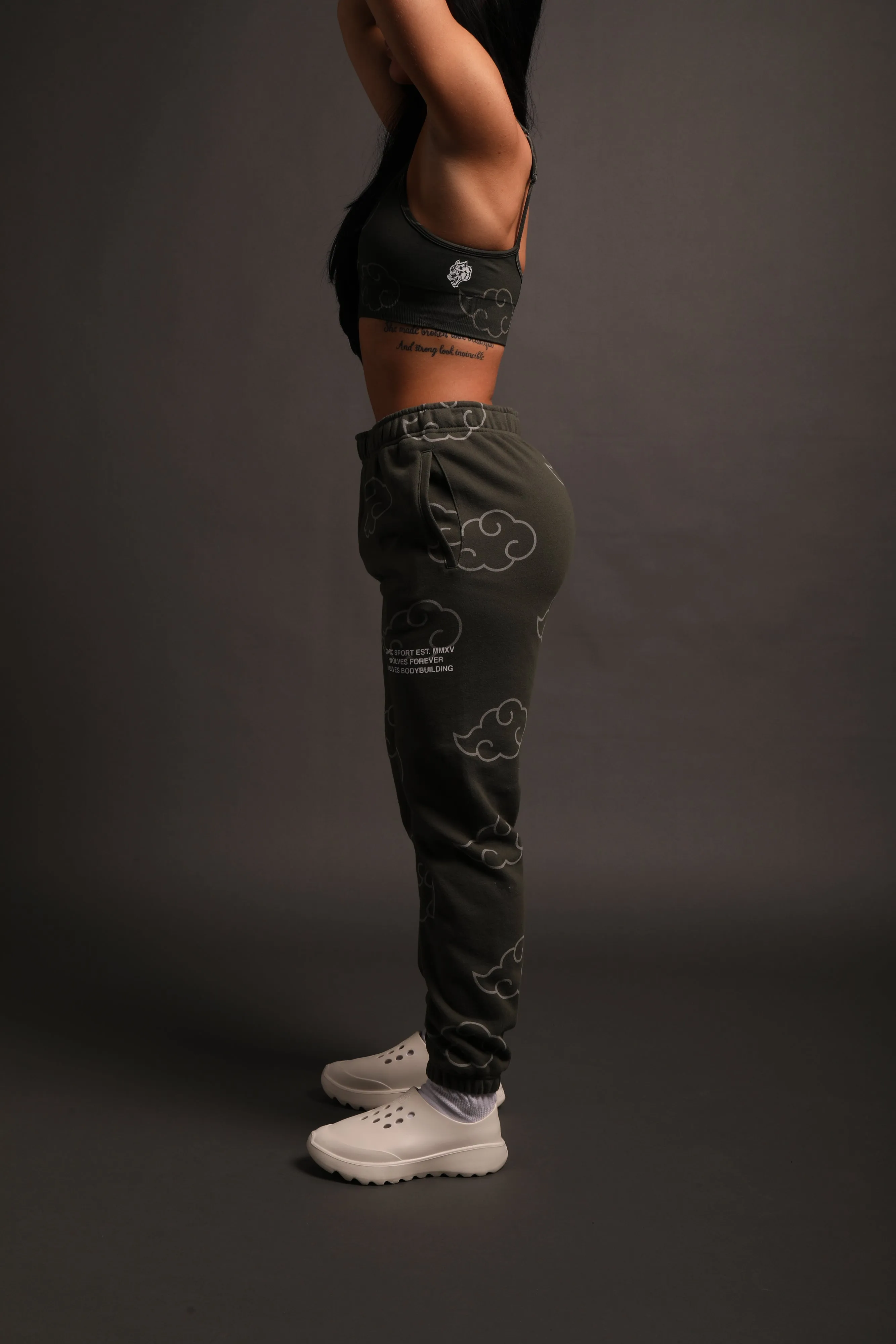 Float On She Post Lounge Sweats in Pine Green