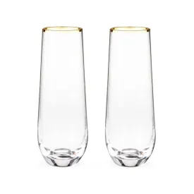 Gilded Stemless Champagne Flutes