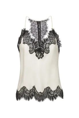 Lucy Crop Cami Dove and Black