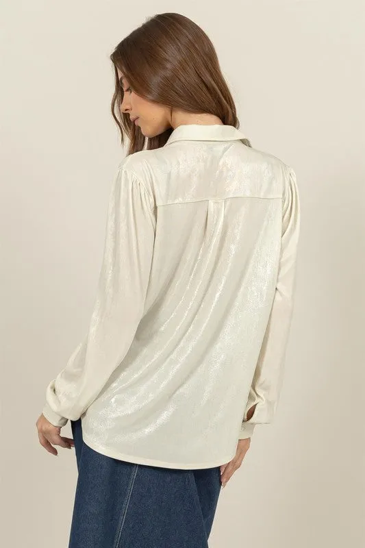 Lustre Puff Sleeve Blouse