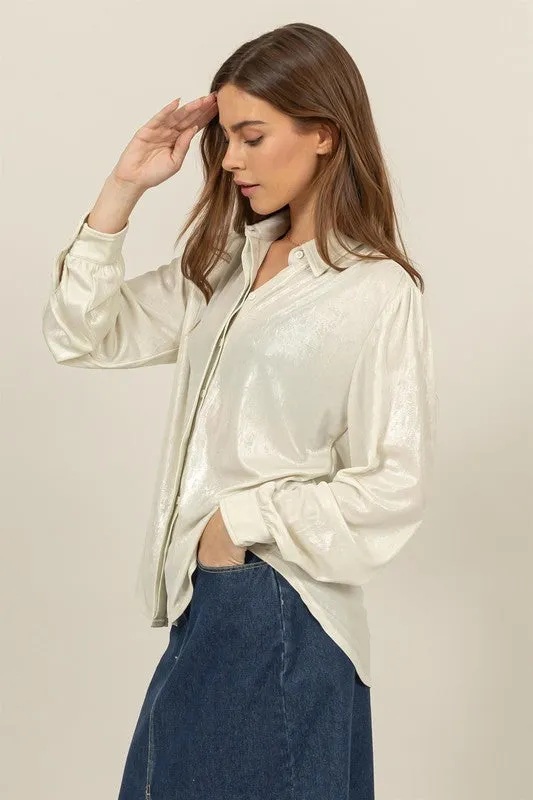 Lustre Puff Sleeve Blouse
