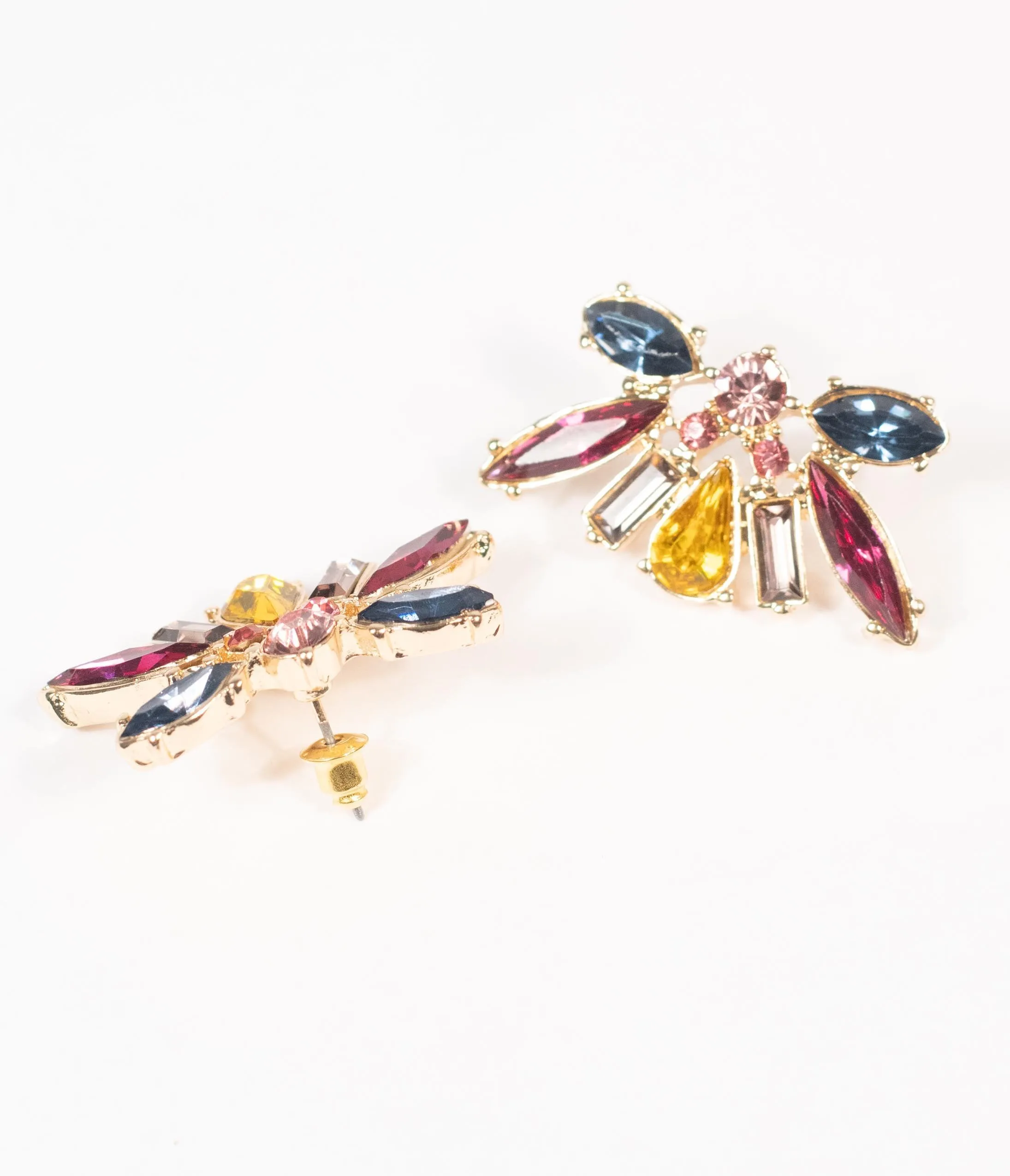 Multicolor Rhinestone Deco Post Earrings