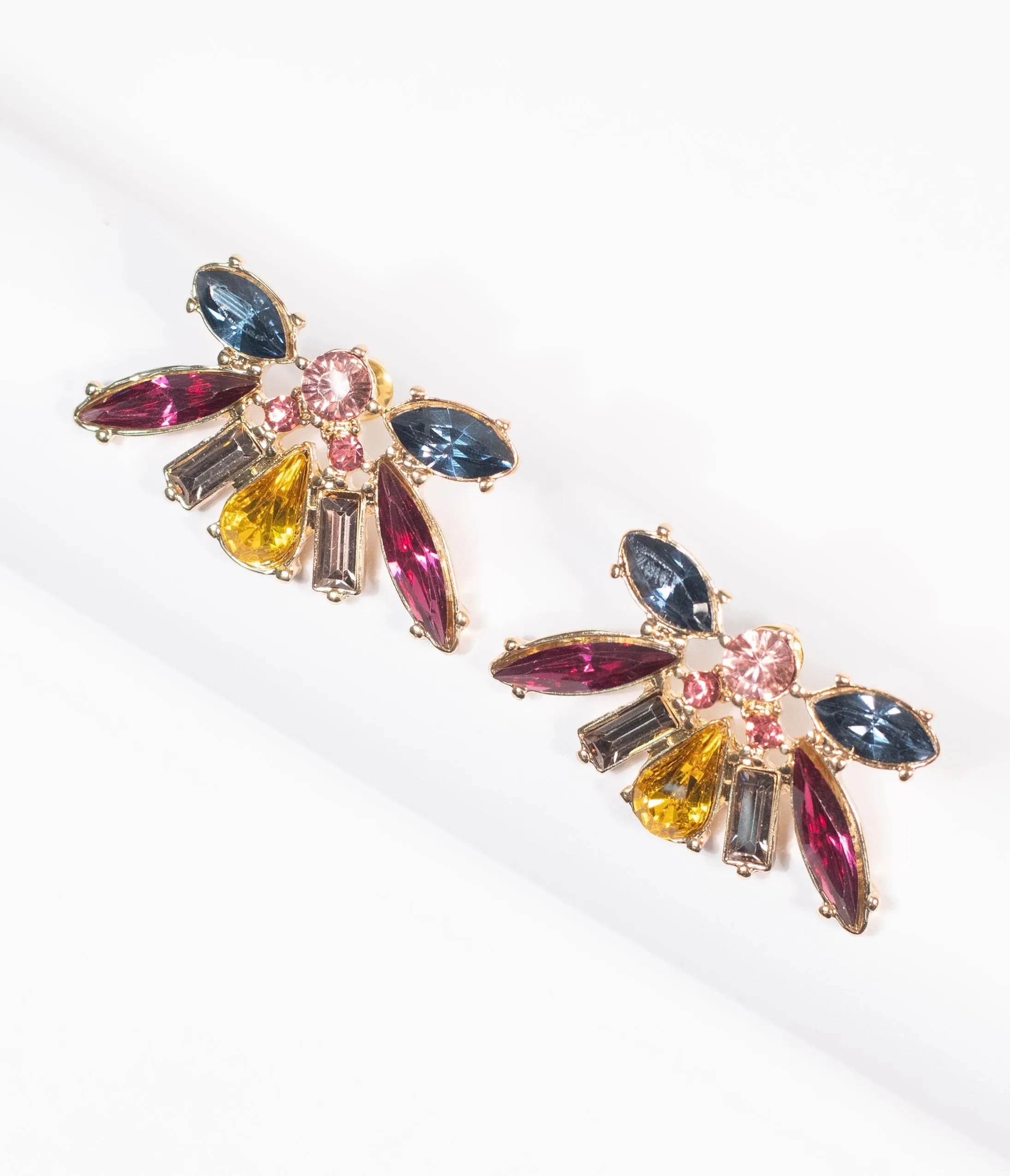 Multicolor Rhinestone Deco Post Earrings