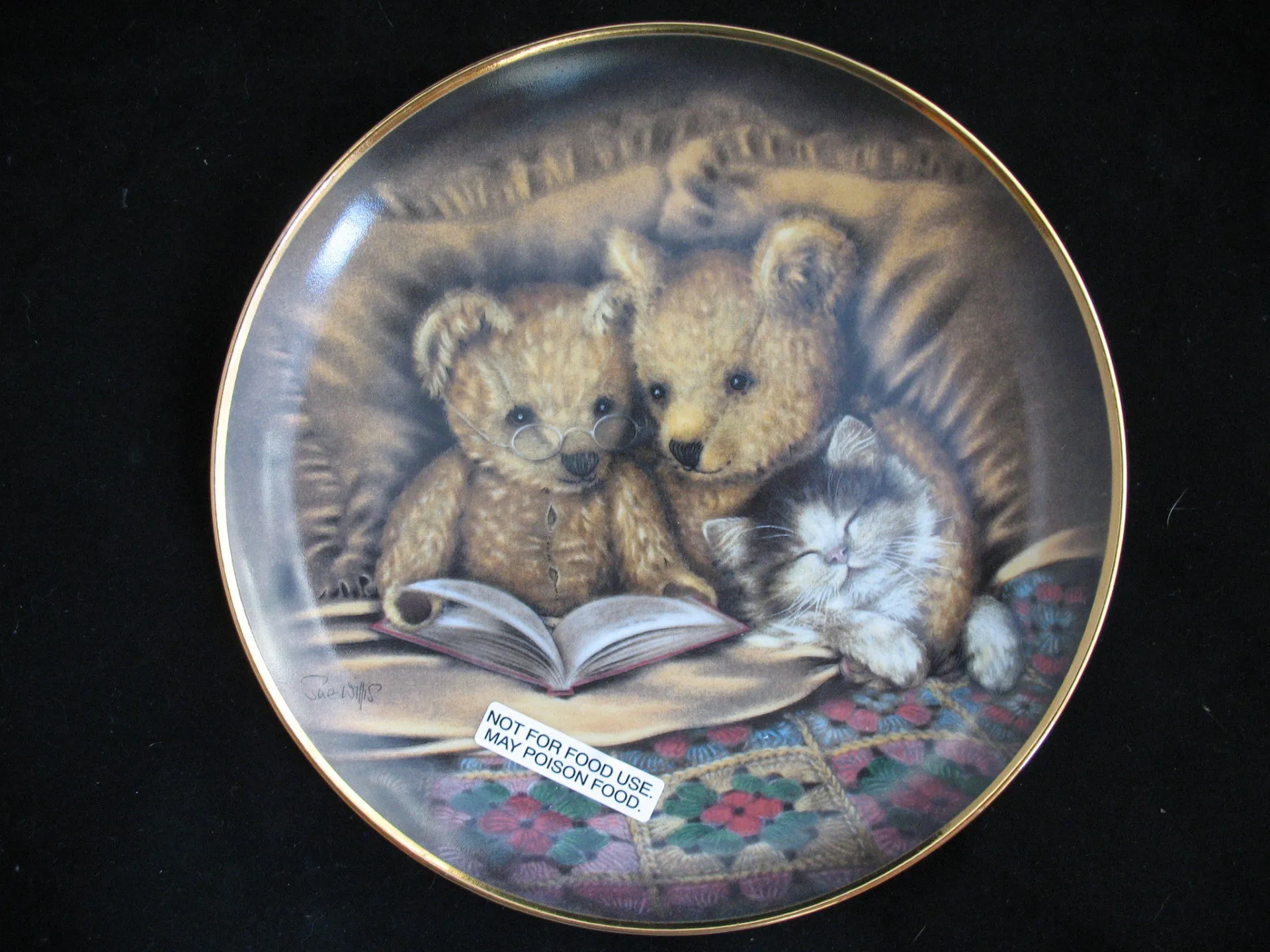 NEW Franklin Mint SUE WILLIS BEDTIME STORY Teddy Bears FINE PORCELAIN 8" Collectors PLATE