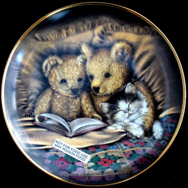 NEW Franklin Mint SUE WILLIS BEDTIME STORY Teddy Bears FINE PORCELAIN 8" Collectors PLATE
