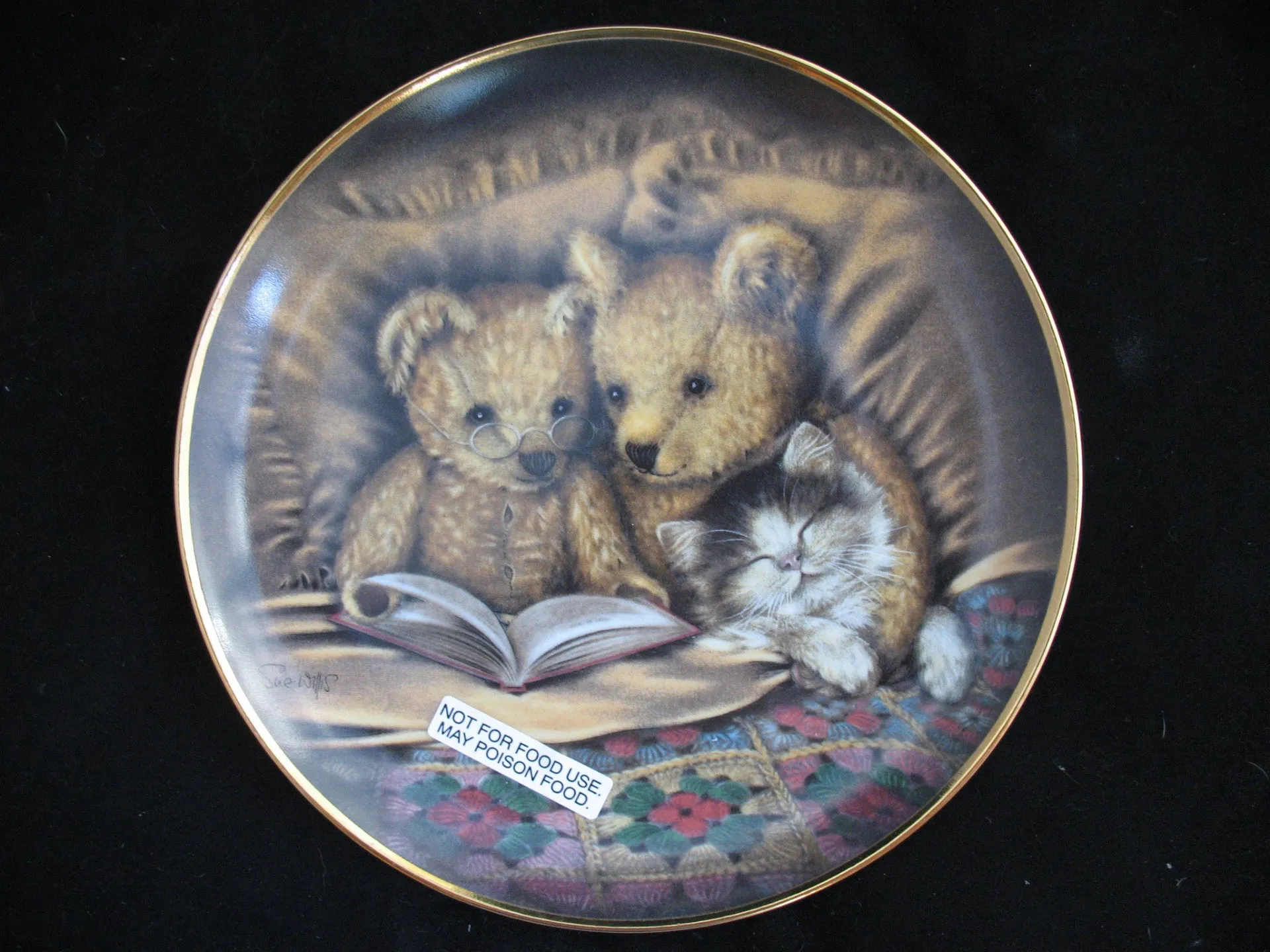 NEW Franklin Mint SUE WILLIS BEDTIME STORY Teddy Bears FINE PORCELAIN 8" Collectors PLATE