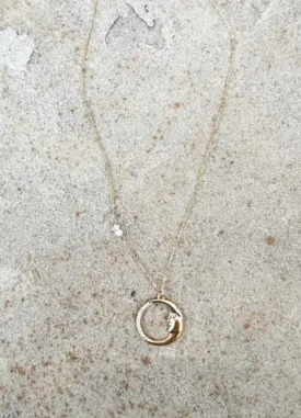 Pave Moon Necklace