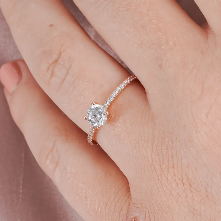 Real Gold Solitaire Stone Wedding & Engagement Ring 0364 (Size 10) R2490