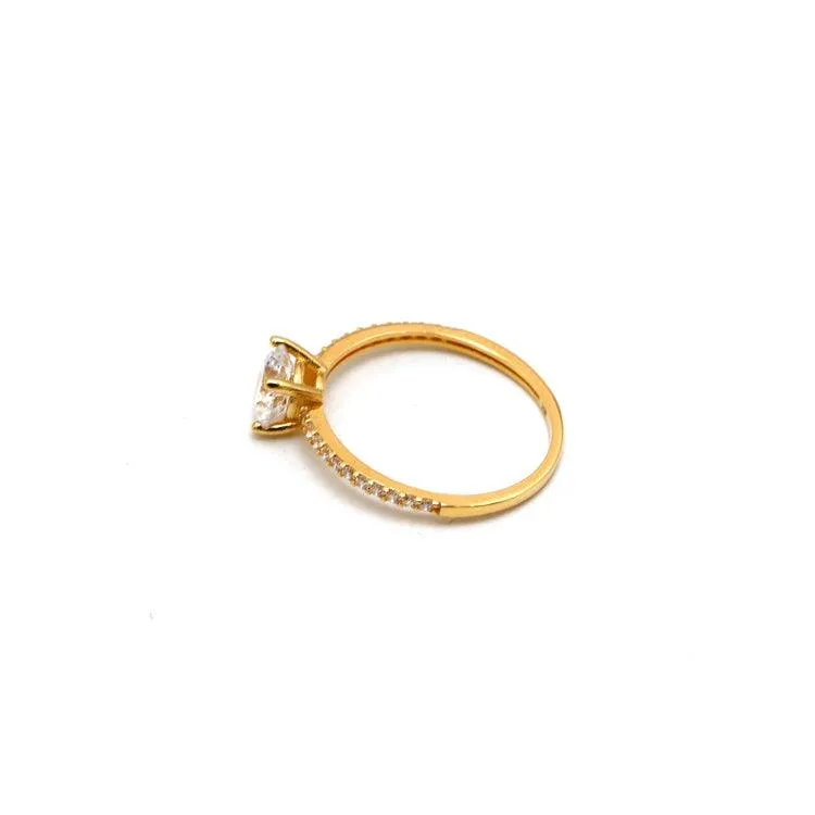 Real Gold Solitaire Stone Wedding & Engagement Ring 0364 (Size 10) R2490