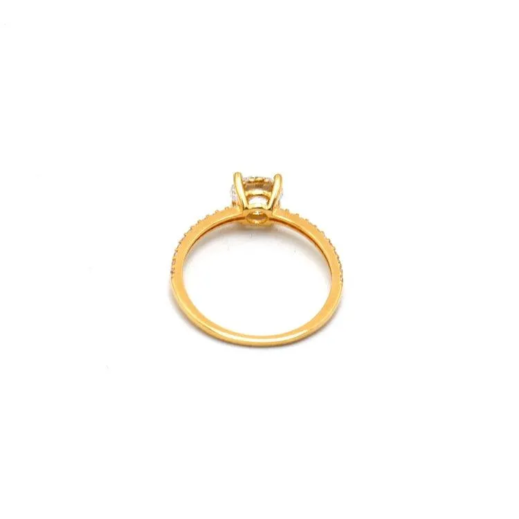 Real Gold Solitaire Stone Wedding & Engagement Ring 0364 (Size 10) R2490