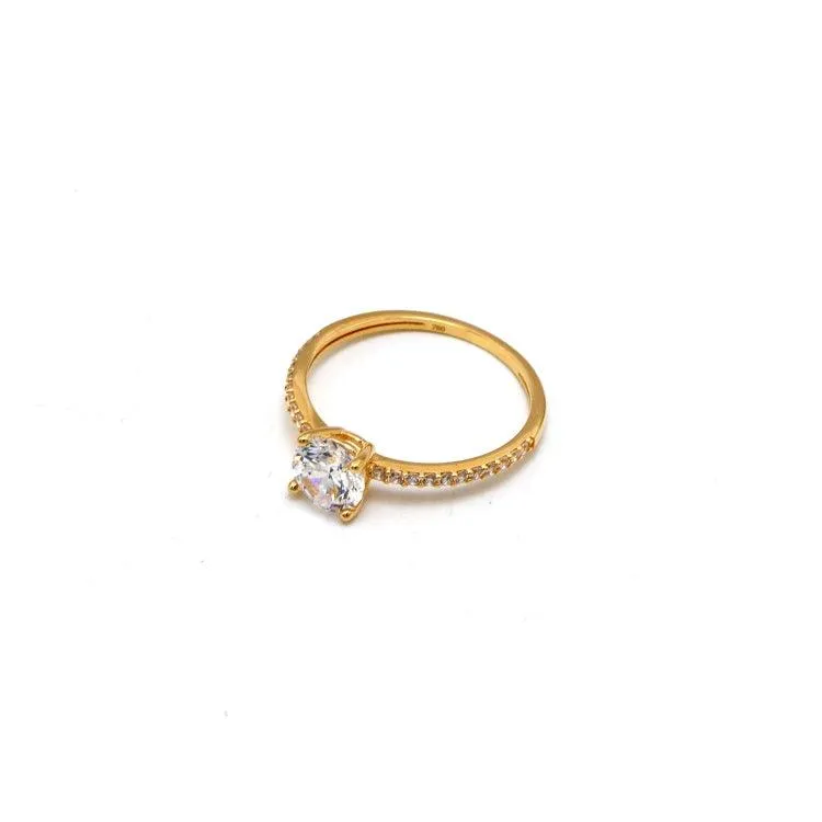 Real Gold Solitaire Stone Wedding & Engagement Ring 0364 (Size 10) R2490