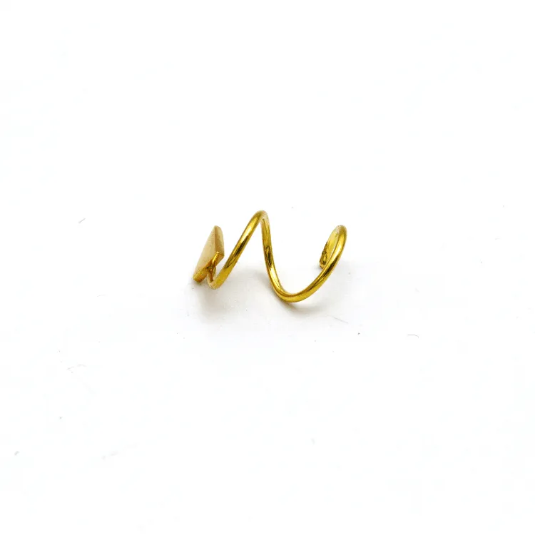 Real Gold Spiral Arrow Ear Piercing H 0407 E1819