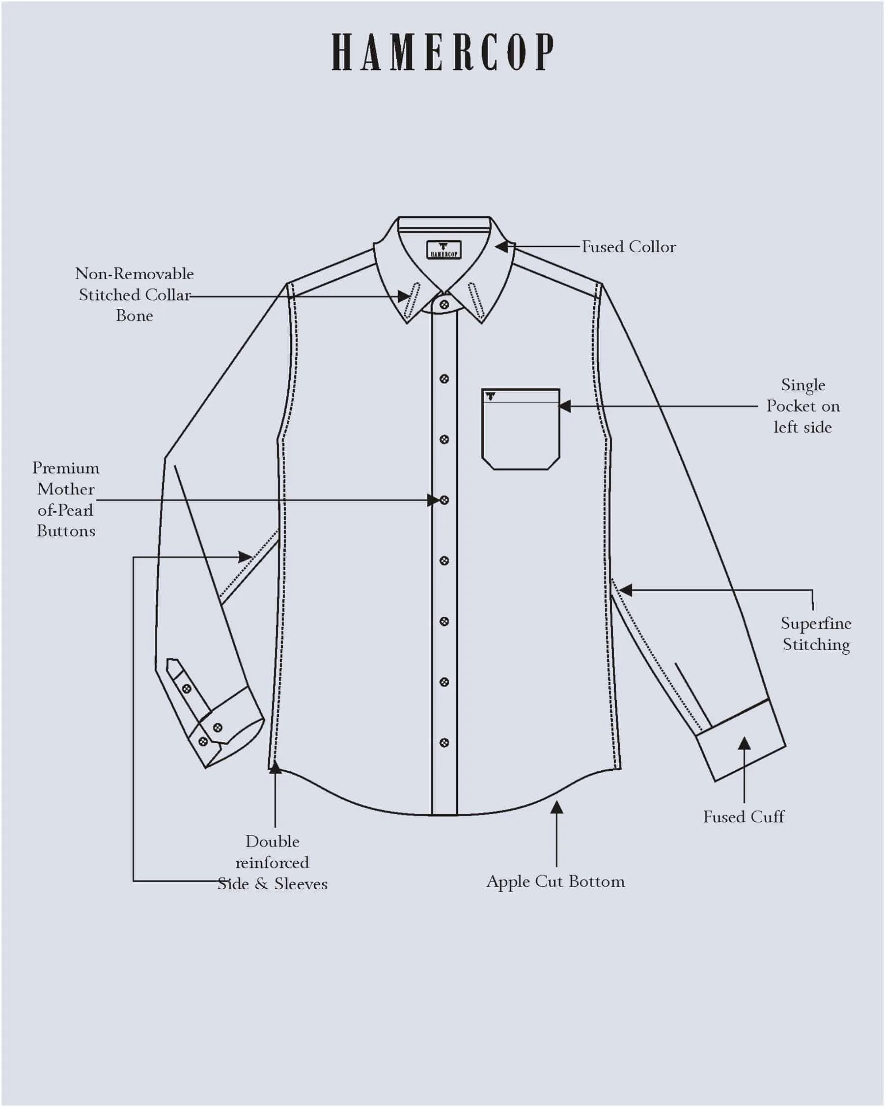Rewa Gray With White Printed Amsler Linen Cotton Shirt