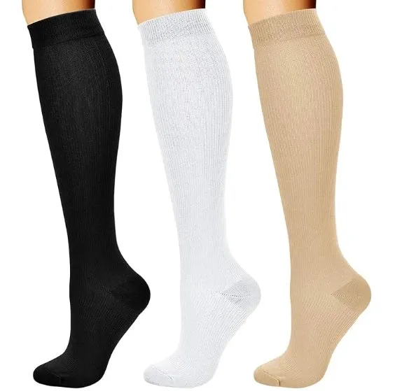 ROYALUCK 3 Pairs Compression Socks for Women & Men Circulation 15-20 mmHg