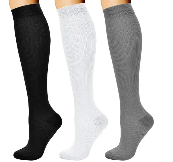 ROYALUCK 3 Pairs Compression Socks for Women & Men Circulation 15-20 mmHg