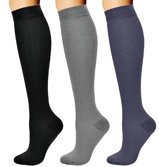 ROYALUCK 3 Pairs Compression Socks for Women & Men Circulation 15-20 mmHg