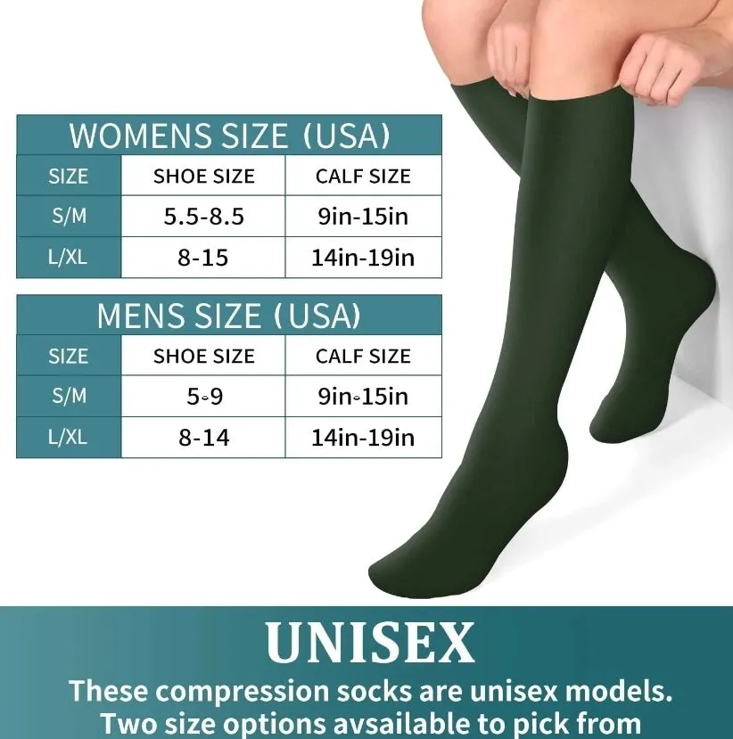 ROYALUCK 3 Pairs Compression Socks for Women & Men Circulation 15-20 mmHg