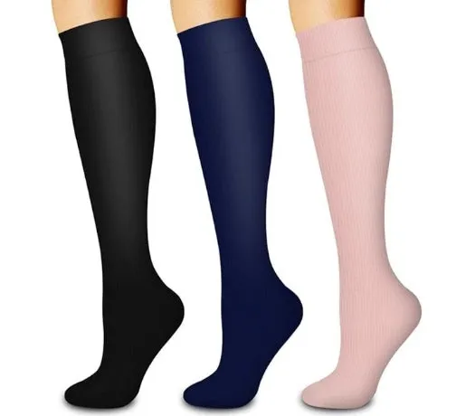 ROYALUCK 3 Pairs Compression Socks for Women & Men Circulation 15-20 mmHg