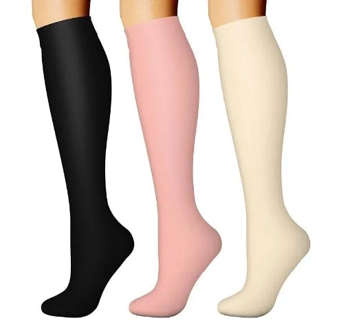 ROYALUCK 3 Pairs Compression Socks for Women & Men Circulation 15-20 mmHg