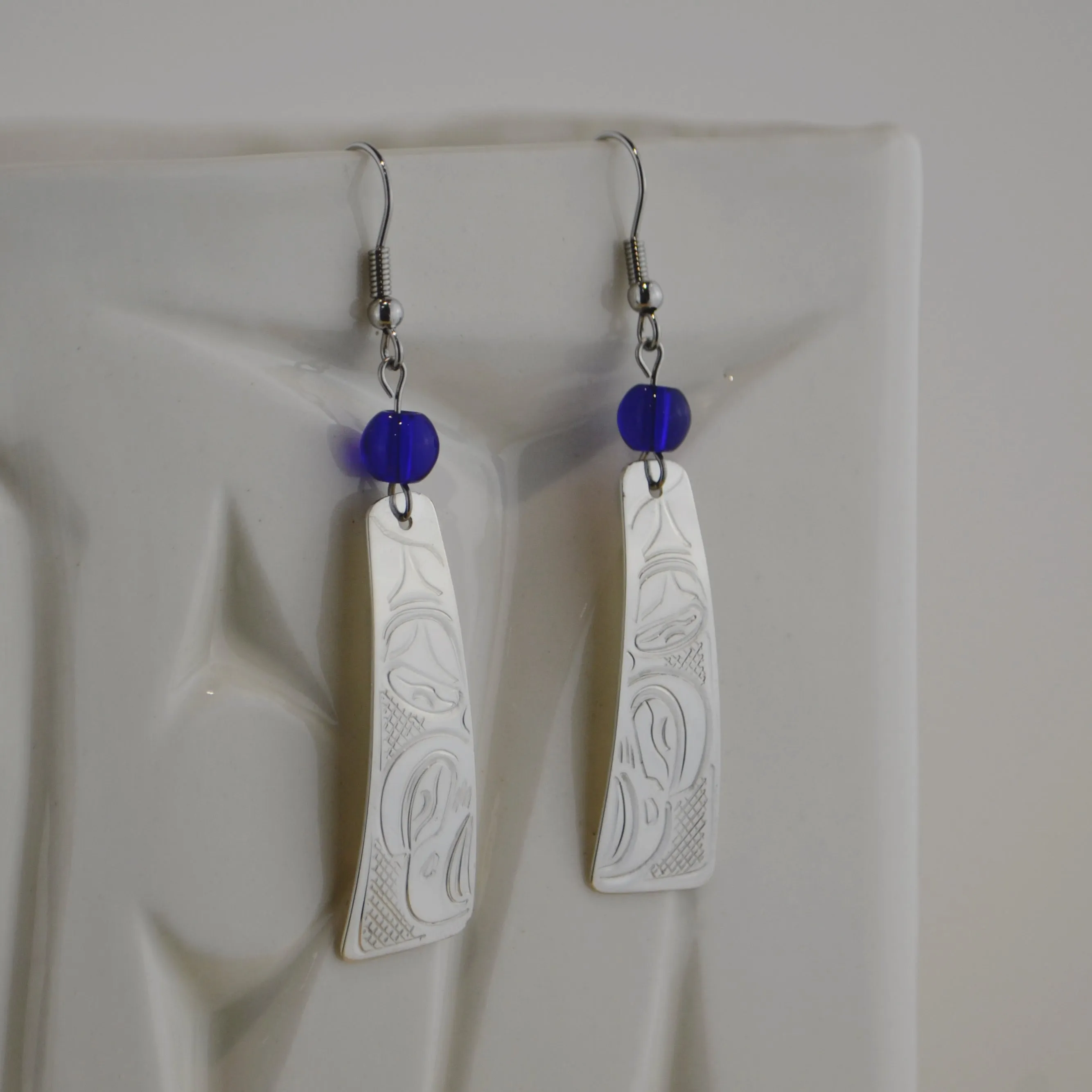 Silver Eagle Stick w Blue Bead