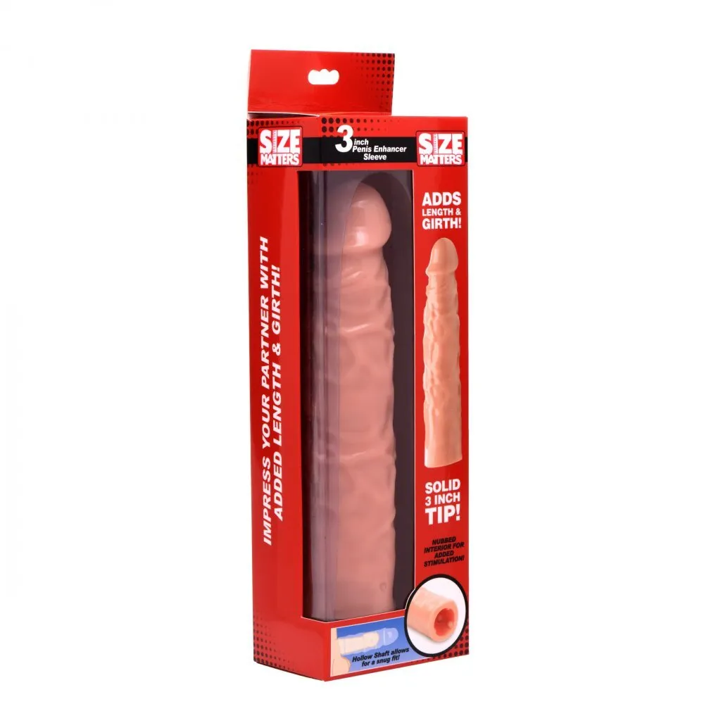 Size Matters 3 Inch Penis Enhancer Sleeve Flesh