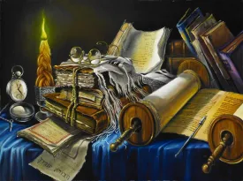 Still life with the open Torah