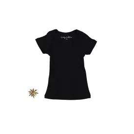 The Short Sleeve Tee - Black Ribbed