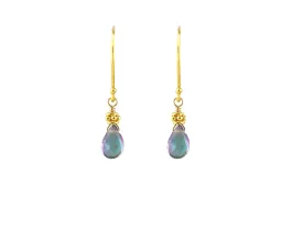Tiny Gold Mystic Topaz Earrings