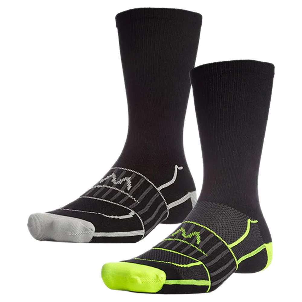 VaporActive Performance Crew Socks 2-Pack | Hi Vis Green / Black