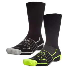 VaporActive Performance Crew Socks 2-Pack | Hi Vis Green / Black