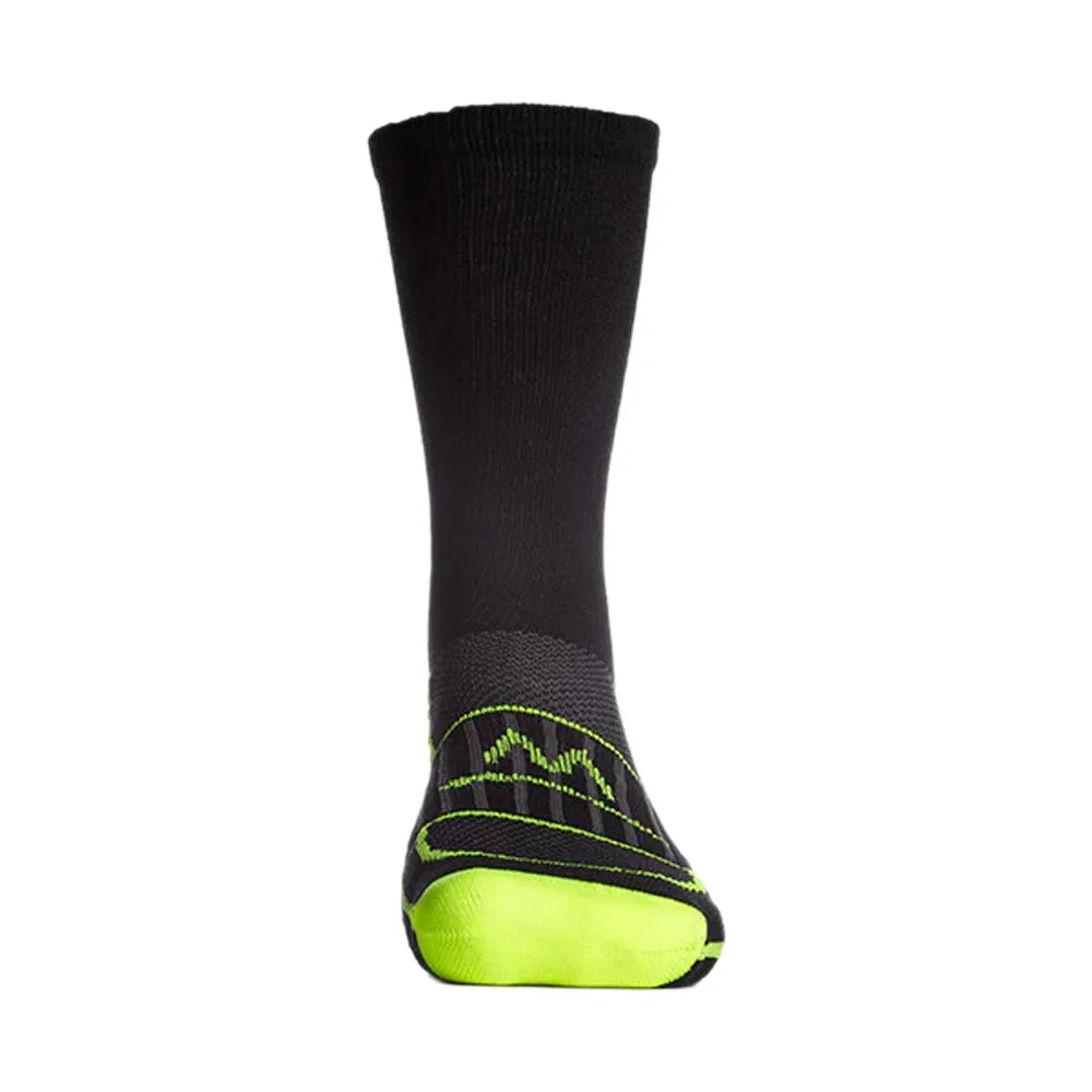 VaporActive Performance Crew Socks 2-Pack | Hi Vis Green / Black